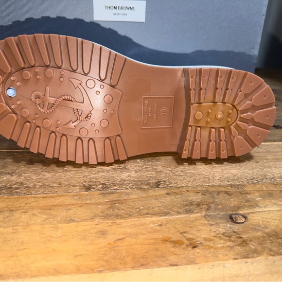 Thom Browne Light Blue Ankle Boots with Brown Soles - Picture 3 of 7